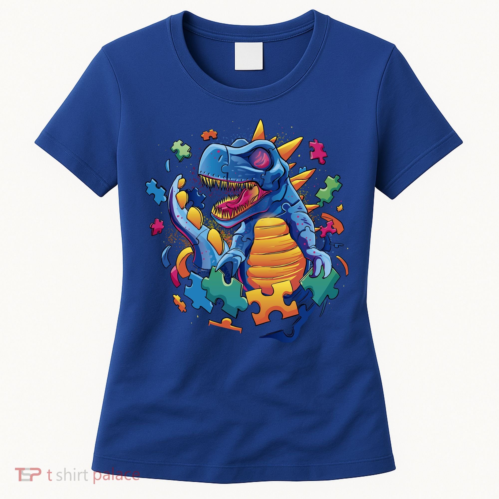 Autism Dinosaur And Puzzle Pieces Women's T-Shirt