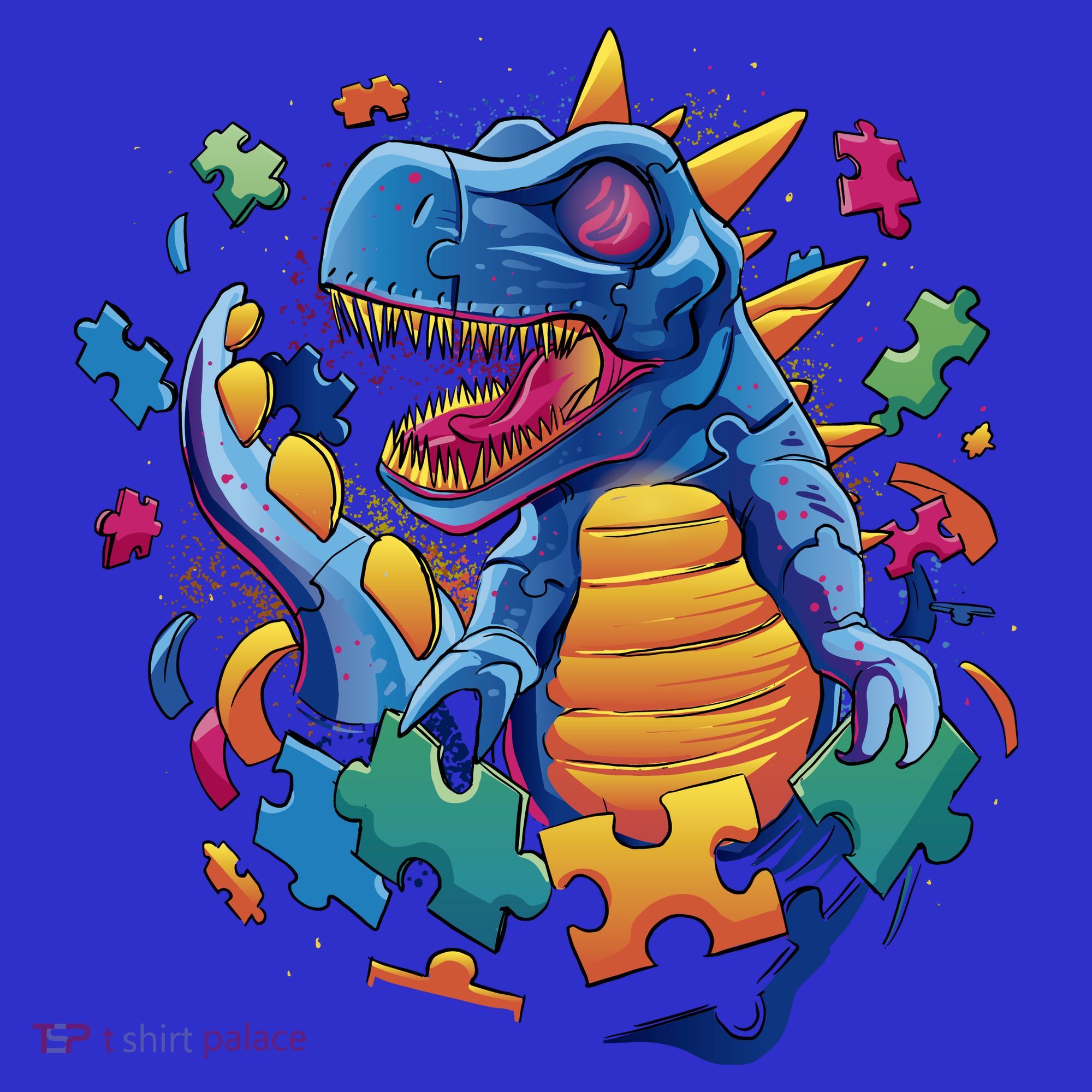 Autism Dinosaur And Puzzle Pieces Kids Sweatshirt