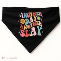 Another Day Another Slay Groovy Inspired Positive Vibes USA-Made Doggie Bandana thumb 0