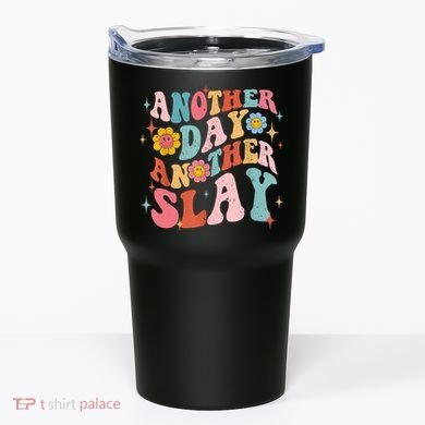 Another Day Another Slay Groovy Inspired Positive Vibes Tumbler