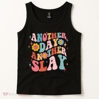 Another Day Another Slay Groovy Inspired Positive Vibes Tank Top thumb 2