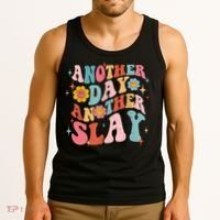 Another Day Another Slay Groovy Inspired Positive Vibes Tank Top thumb 3