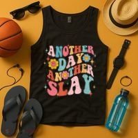 Another Day Another Slay Groovy Inspired Positive Vibes Tank Top thumb 4