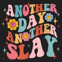 Another Day Another Slay Groovy Inspired Positive Vibes Golf Towel thumb 3