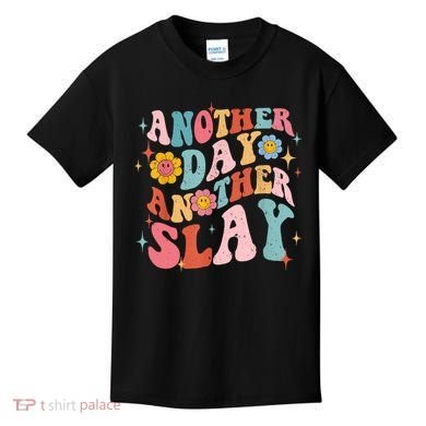 Another Day Another Slay Groovy Inspired Positive Vibes Kids T-Shirt