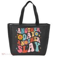 Another Day Another Slay Groovy Inspired Positive Vibes Tote Bag thumb 0