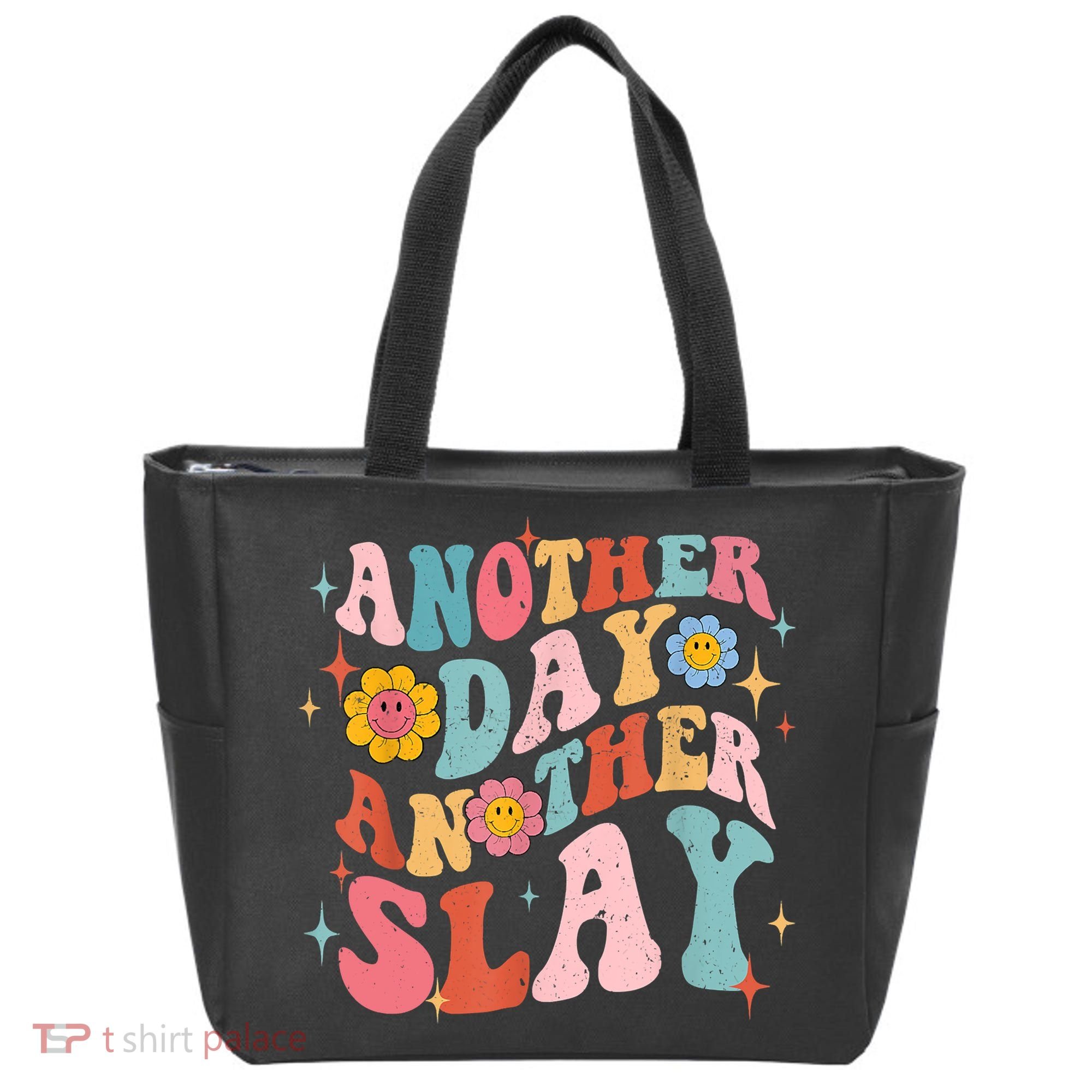 Another Day Another Slay Groovy Inspired Positive Vibes Tote Bag