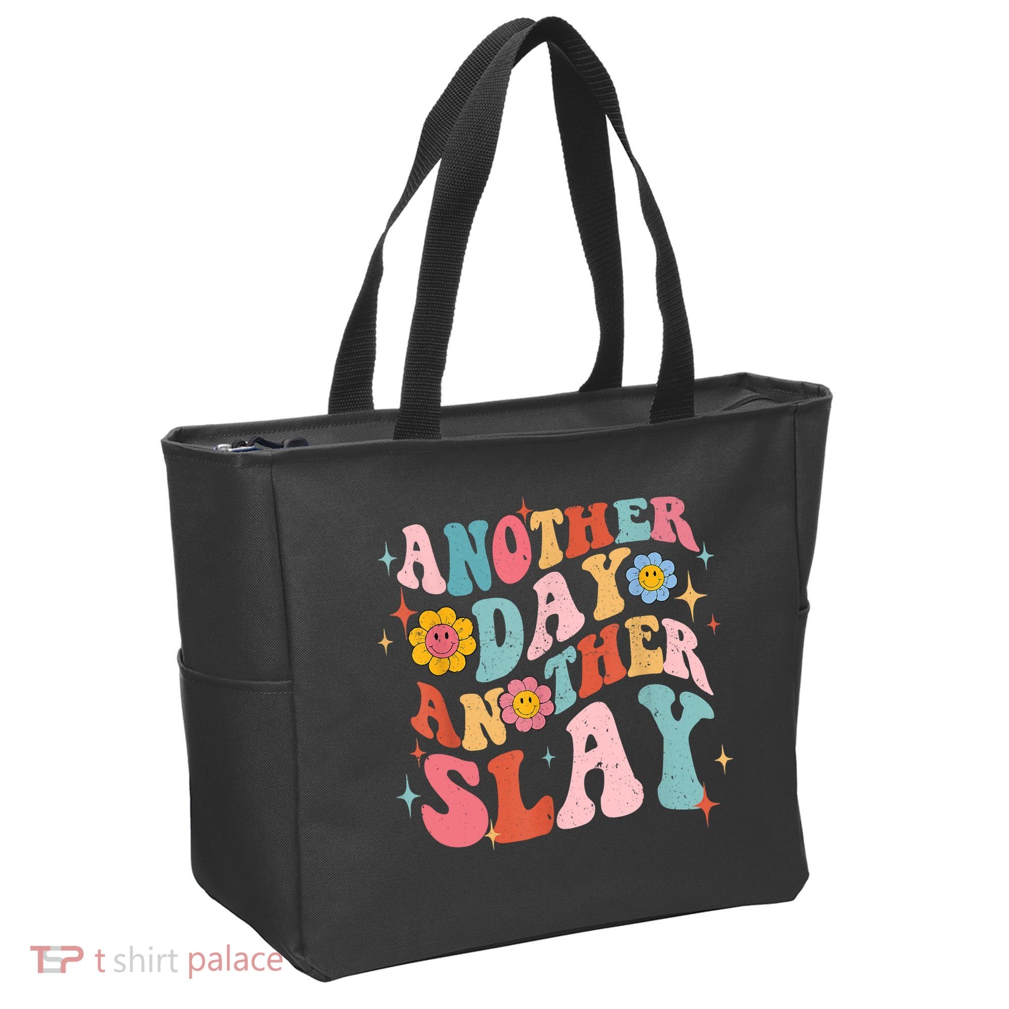 Another Day Another Slay Groovy Inspired Positive Vibes Tote Bag