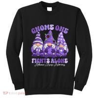 AlzheimerS Disease Awareness Month Purple Ribbon Gnomies Sweatshirt thumb 0