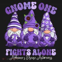 AlzheimerS Disease Awareness Month Purple Ribbon Gnomies Sweatshirt thumb 3