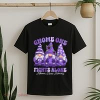 AlzheimerS Disease Awareness Month Purple Ribbon Gnomies T-Shirt thumb 2