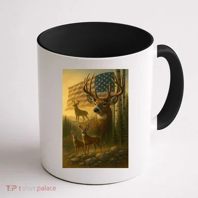 American Deer Coffee Mug back