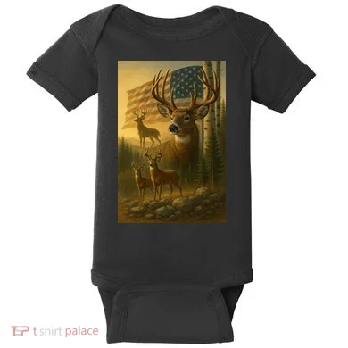 American Deer Baby Bodysuit