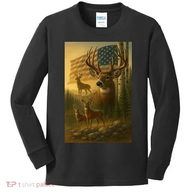 American Deer Kids Long Sleeve Shirt