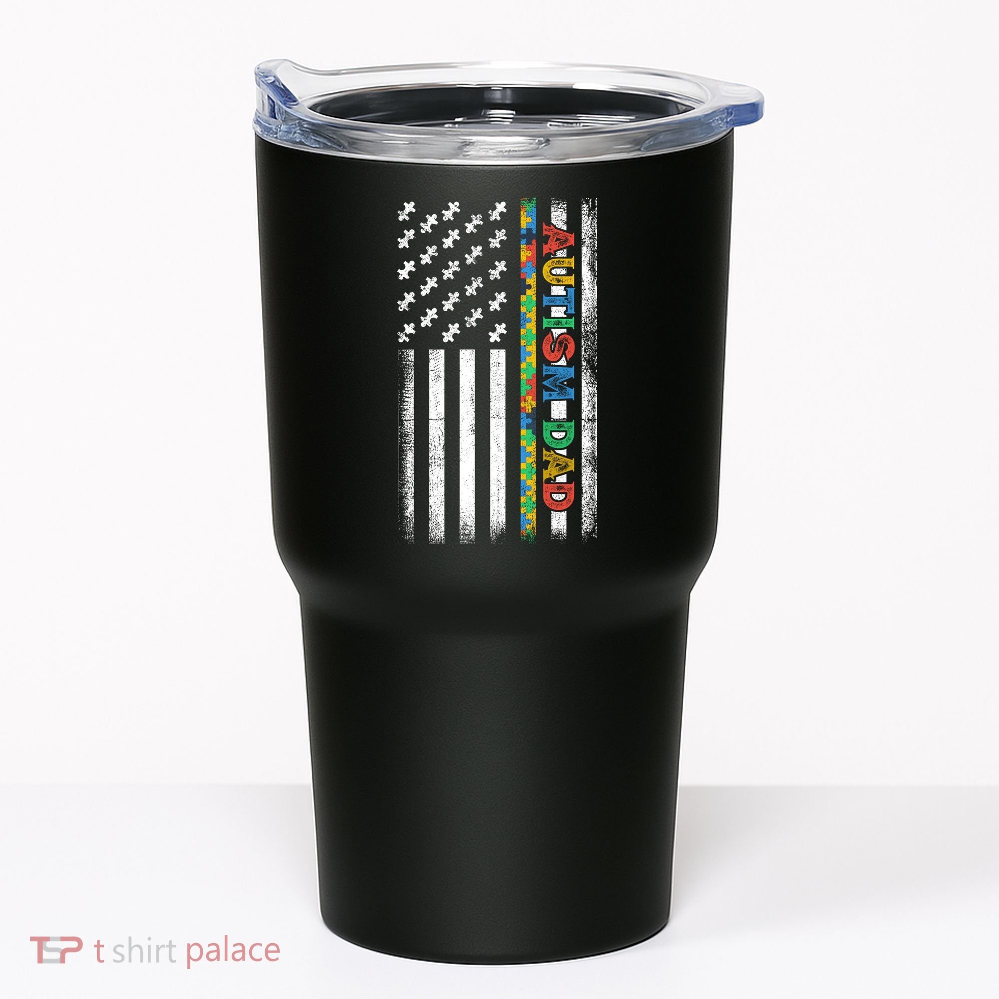 Autism Dad Awareness American Flag USA Tumbler