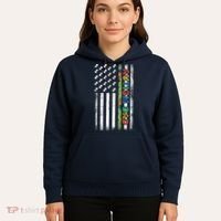 Autism Dad Awareness American Flag USA Hoodie thumb 5