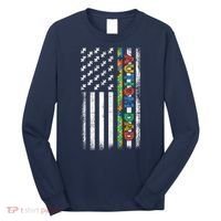 Autism Dad Awareness American Flag USA Long Sleeve Shirt thumb 0