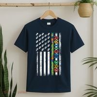 Autism Dad Awareness American Flag USA T-Shirt thumb 2