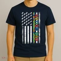 Autism Dad Awareness American Flag USA T-Shirt thumb 3