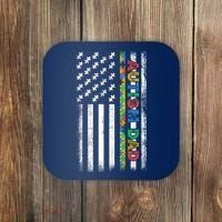 Autism Dad Awareness American Flag USA Coaster thumb 0