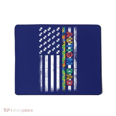 Autism Dad Awareness American Flag USA Mousepad