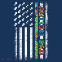 Autism Dad Awareness American Flag USA Mousepad thumb 1