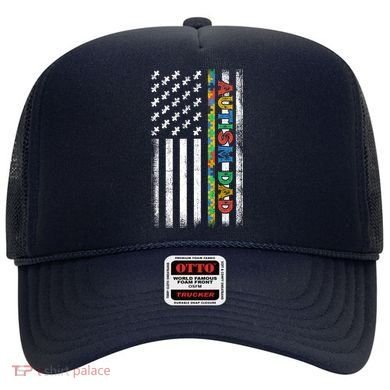 Autism Dad Awareness American Flag USA Hat