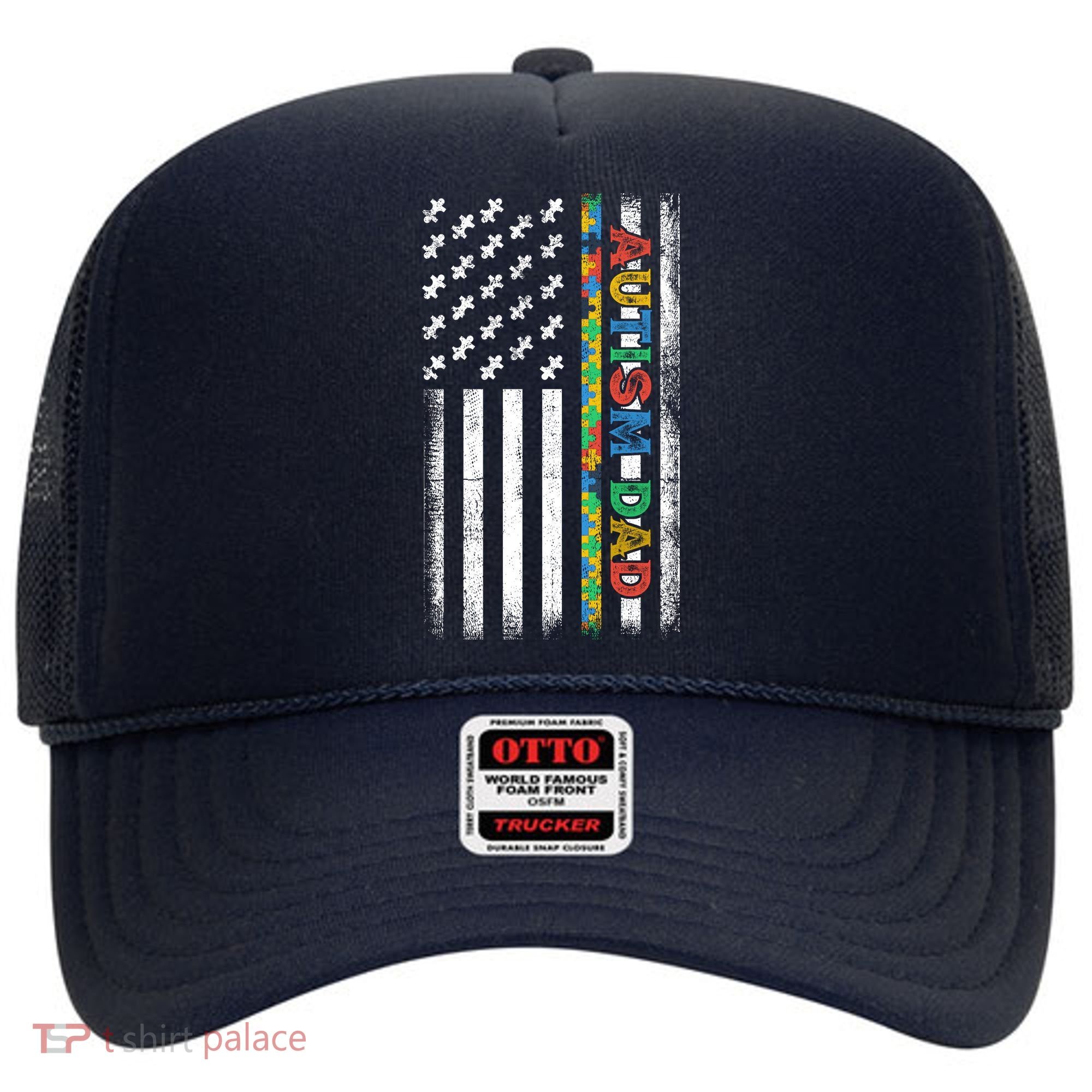 Autism Dad Awareness American Flag USA Hat