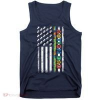 Autism Dad Awareness American Flag USA Tank Top thumb 0