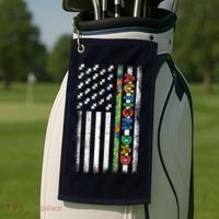 Autism Dad Awareness American Flag USA Golf Towel thumb 2