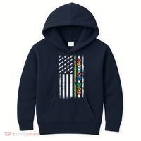 Autism Dad Awareness American Flag USA Kids Hoodie thumb 0