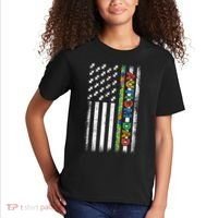 Autism Dad Awareness American Flag USA Kids T-Shirt thumb 2