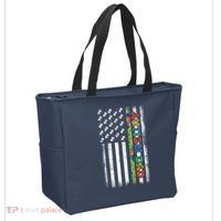 Autism Dad Awareness American Flag USA Tote Bag thumb 2