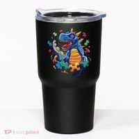 Autism Dinosaur And Puzzle Pieces Tumbler thumb 0