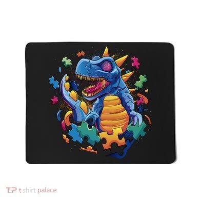 Autism Dinosaur And Puzzle Pieces Mousepad