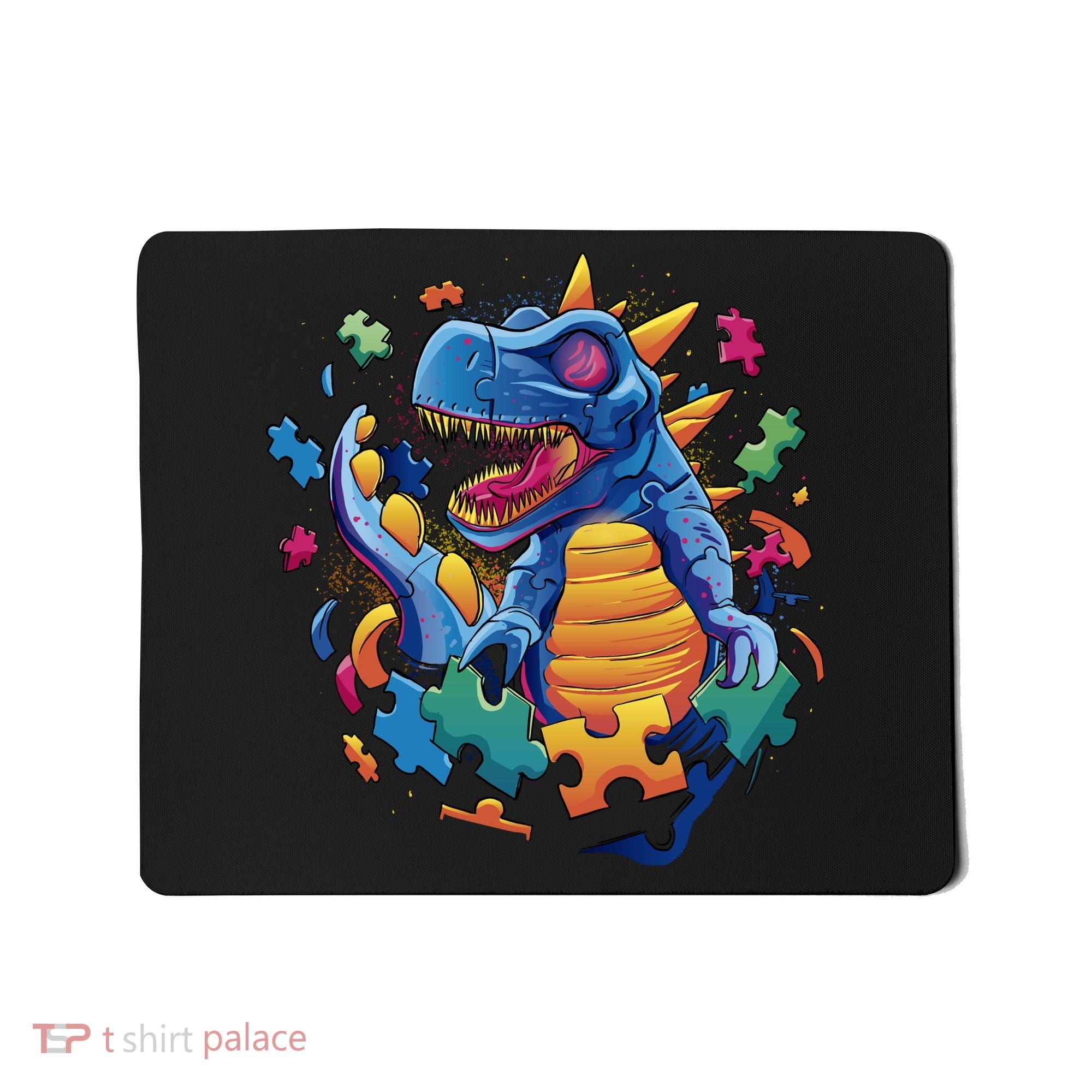 Autism Dinosaur And Puzzle Pieces Mousepad