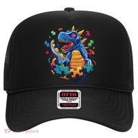 Autism Dinosaur And Puzzle Pieces Hat thumb 0