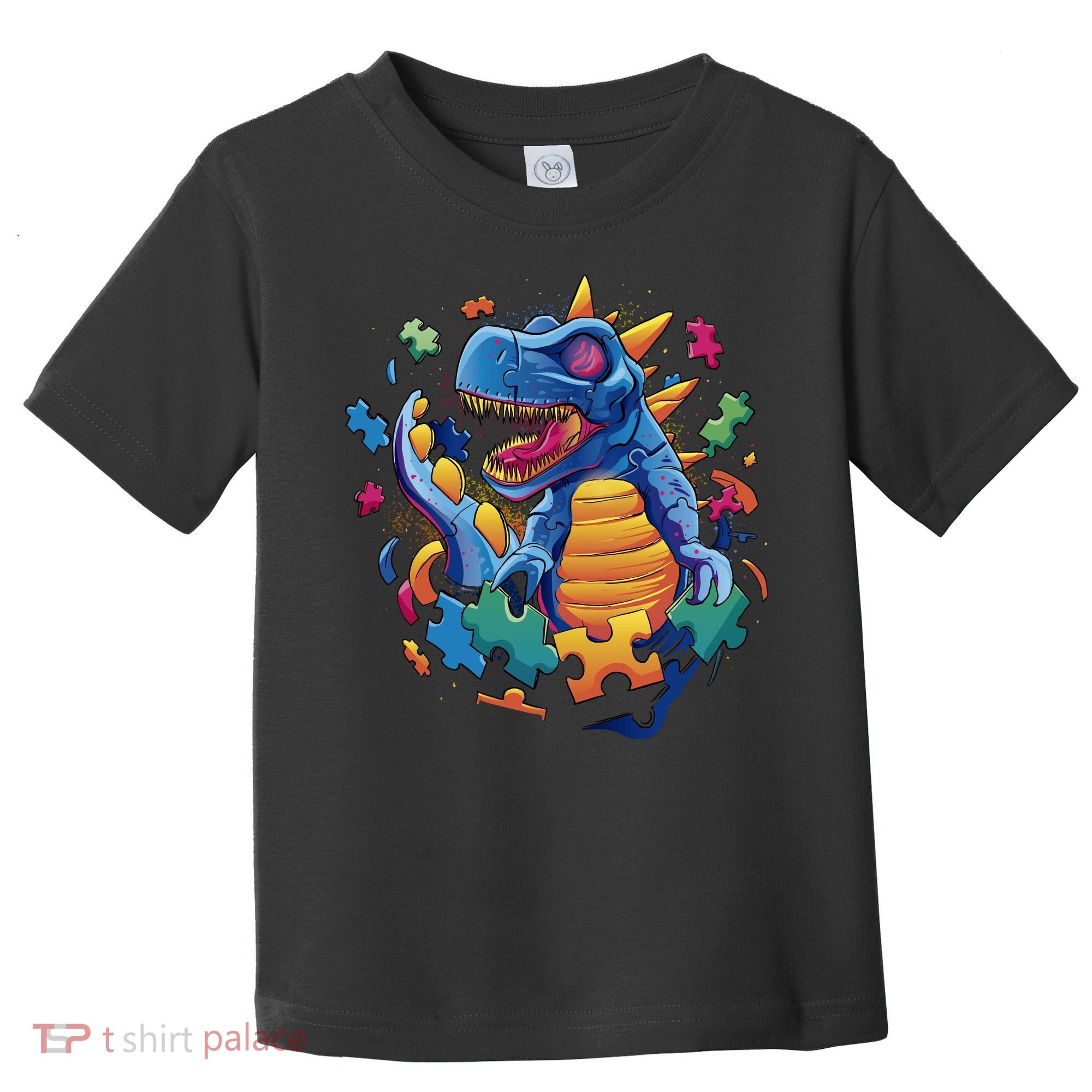 Autism Dinosaur And Puzzle Pieces Toddler T-Shirt