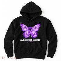 Alzheimers Disease Awareness Month Purple Ribbon Butterfly Hoodie thumb 0