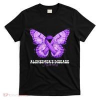 Alzheimers Disease Awareness Month Purple Ribbon Butterfly T-Shirt thumb 0