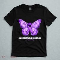 Alzheimers Disease Awareness Month Purple Ribbon Butterfly T-Shirt thumb 5