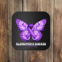 Alzheimers Disease Awareness Month Purple Ribbon Butterfly Coaster thumb 0