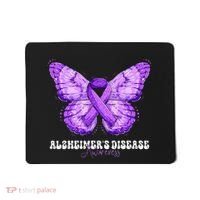 Alzheimers Disease Awareness Month Purple Ribbon Butterfly Mousepad thumb 0