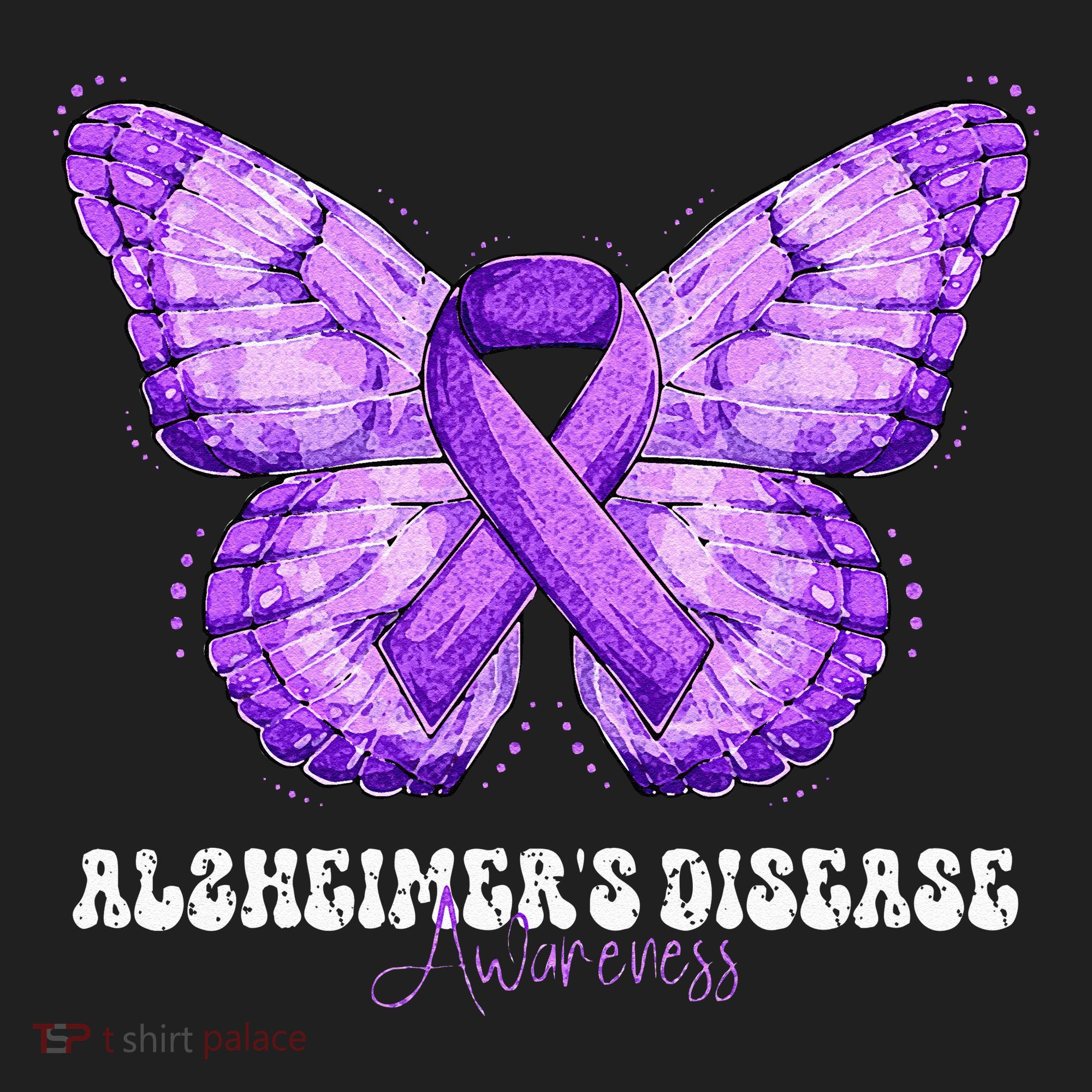 Alzheimers Disease Awareness Month Purple Ribbon Butterfly Hat