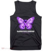 Alzheimers Disease Awareness Month Purple Ribbon Butterfly Tank Top thumb 0
