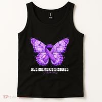 Alzheimers Disease Awareness Month Purple Ribbon Butterfly Tank Top thumb 2