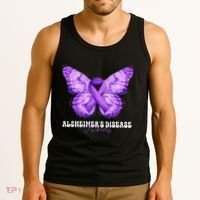 Alzheimers Disease Awareness Month Purple Ribbon Butterfly Tank Top thumb 3