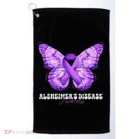Alzheimers Disease Awareness Month Purple Ribbon Butterfly Golf Towel thumb 0