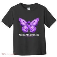 Alzheimers Disease Awareness Month Purple Ribbon Butterfly Toddler T-Shirt thumb 0