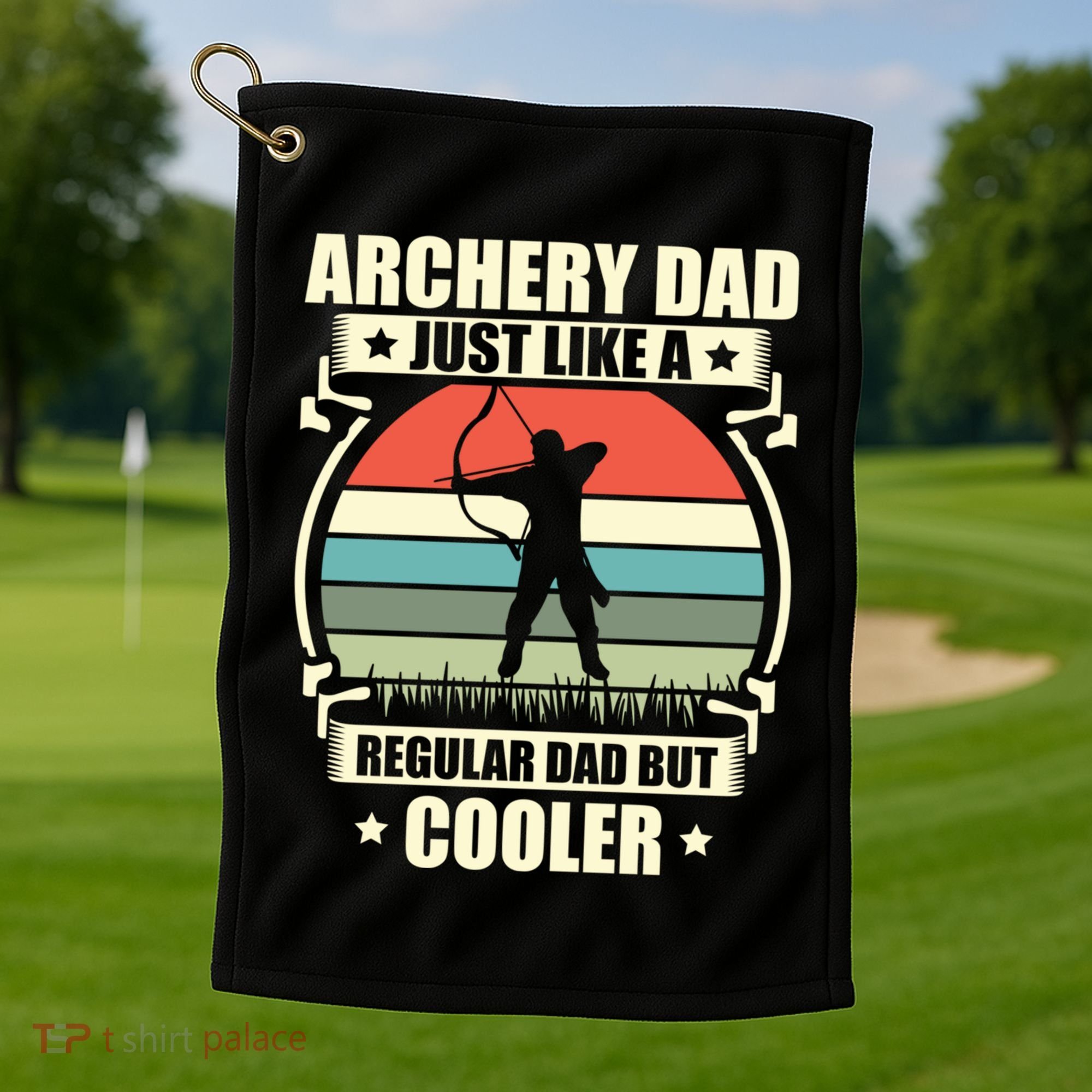 Archery Dad Archer Lover Bow Fathers Day Gift Golf Towel